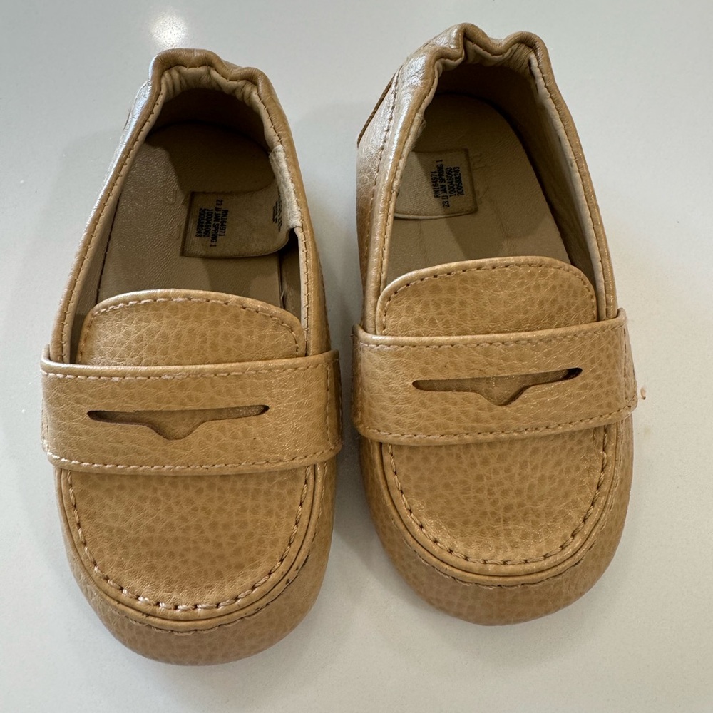 Janie & Jack tan toddler loafers